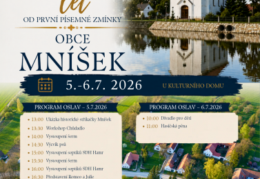 Oslavy 660 let od první písemné zmínky obce Mníšek 5.-6.7.2026