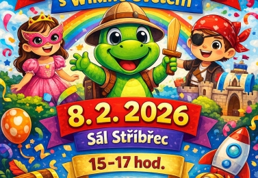 Dětský karneval s Wikiho Světem - kulturní sál Stříbřec, neděle 8.2.2026, 15-17hod