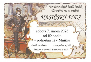 Tradiční Hasičský ples SDH Mníšek - sobota 7. února 2026 od 20 hod, KD Mníšek