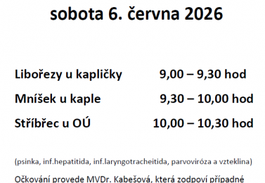 Očkování psů a králíků 6. června 2026
