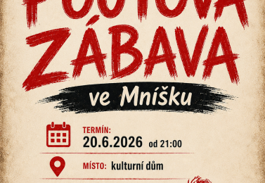 Pouťová zábava Mníšek 20. června 2026 od 21 hod - KD Mníšek, hraje ROSE GARDEN