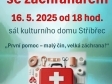PŘEDNÁŠKA SE ZÁCHRANÁŘEM pátek 16. května 2025 od 18 hod, Kulturní sál Stříbřec